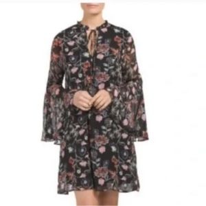 Philosophy Floral Print Boho Flounce Sleeve  Dress Sz S